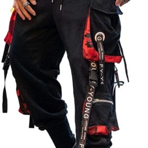 Hello MrLin Men's Techwear Cargo Jogger Pants