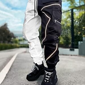Men’s Techwear Cargo Joggers with Reflective Pockets