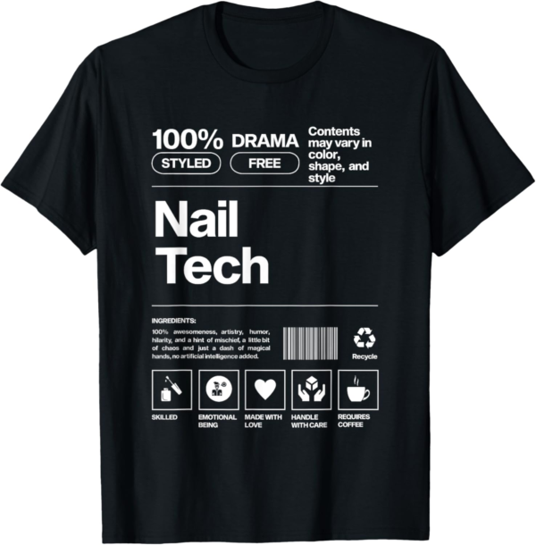 Stylish Barcode T-Shirt for Nail Technicians
