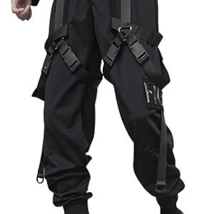 XYXIONGMAO Men's Gothic Techwear Cargo Pants - Black